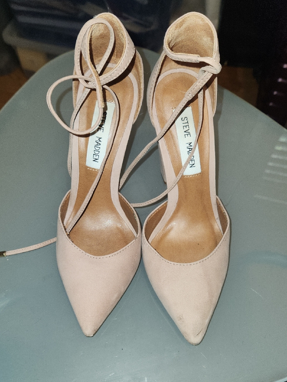 Steve Madden Blush Pointed-Toe Ankle Tie Pumps